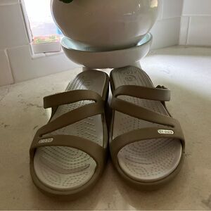 CROCS Beige Strappy Sandals
